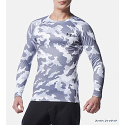 UAメンズ コールドギア フィッティド ロングスリーブ クルー カモ UA CG Fitted Long Sleeve Crew Camo (MDサイズ/White×Black )1358622 100 UNDER ARMOUR WHT/BLK 1358622