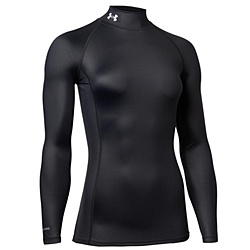 レディース ゴルフ UAアイソチル コンプレッション ロングスリーブ モックシャツ UA ISO-CHILL COMPRESSION LONG SLEEVE MOCK SHIRT(XLサイズ/Black×Mod Gray) 1372778 UNDER ARMOUR BLK/MGA 1372778
