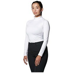 レディース UAコールドギア コンプレッション ロングスリーブ モック シャツ (Lサイズ/White×HaloGray) 1375554