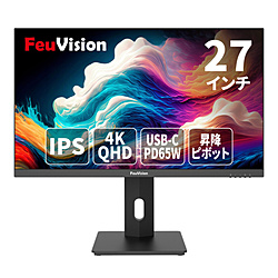 FEUVISION USB-C�ڑ� PC���j�^�[ �v���~�A���V���[�Y FSID27UU0EA �u���b�N EW-FSID27UU0EA �m27�^ /4K(3840×2160�j /���C�h /60Hz�n