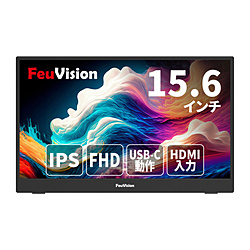 FEUVISION USB-C�ڑ� ���o�C�����j�^�[ �|�[�^�u�����j�^�[ �u���b�N EW-FSID16PMF0TI �m15.6�^ /�t��HD(1920×1080) /���C�h /60Hz�n