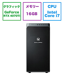 サードウェーブ XR747T-1100-R31 ゲーミングデスクトップパソコン  ブラック ［RTX 4070Ti/モニター無し/intel Core i7/メモリ：16GB/SSD：1TB/2023年3月モデル］