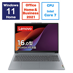 ノートパソコン IdeaPad Slim 3i Gen 9 アークティックグレー 83E70031JP ［16.0型 /Windows11 Home /intel Core 7 /メモリ：16GB /SSD：512GB /Office HomeandBusiness /日本語版キーボード /2024年6月モデル］