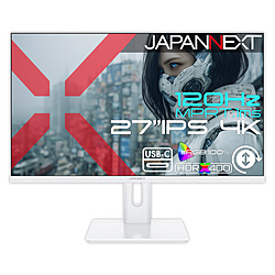 JAPANNEXT JN-IPS27G120U-HSPC6-W USB-C�ڑ� �Q�[�~���O���j�^�[ �z���C�g �m27�^ /4K(3840×2160�j /���C�h /120Hz�n