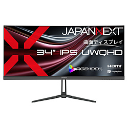 JAPANNEXT PC���j�^�[ JN-IPSC34UQ2 �m34�^ /UWQHD(3440×1440�j /���C�h /�Ȗʌ^ /100Hz�n