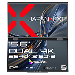 JAPANNEXT USB-C�ڑ� 2��ʃ��o�C�����j�^�[ JN-DMD-IPS156U �m15.6�^ /4K(3840×2160�j /���C�h /60Hz�n