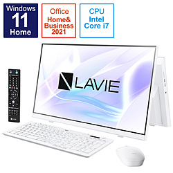 PC-A2377CAW デスクトップパソコン LAVIE A23(ダブルチューナ) ファインホワイト ［23.8型 /intel Core i7 /メモリ：8GB /SSD：1TB /2021年秋冬モデル］