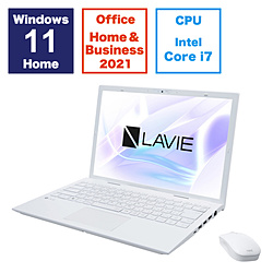 NEC(エヌイーシー) ノートパソコン LAVIE N14(N1475/GAW) パールホワイト PC-N1475GAW ［14.0型 /Windows11 Home /intel Core i7 /メモリ：16GB /SSD：512GB /Office HomeandBusiness /日本語版キーボード /2023年夏モデル］