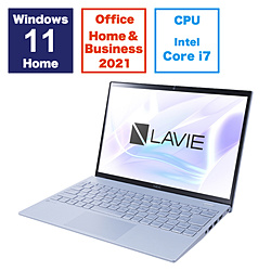 ノートパソコン LAVIE N13 Slim(N1375/HAM) スカイシルバー PC-N1375HAM ［13.3型 /Windows11 Home /intel Core i7 /メモリ：16GB /SSD：512GB /Office HomeandBusiness /日本語版キーボード /2023年秋冬モデル］