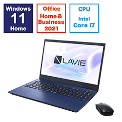 ノートパソコン LAVIE N15(N1577/HAL) ネイビーブルー PC-N1577HAL ［15.6型 /Windows11 Home /intel Core i7 /メモリ：16GB /SSD：512GB /Office HomeandBusiness /日本語版キーボード /2024年春モデル］