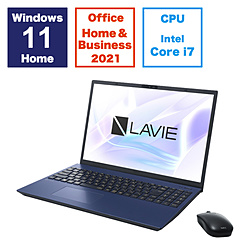 ノートパソコン LAVIE N16(N1670/HAL) ネイビーブルー PC-N1670HAL ［16.0型 /Windows11 Home /intel Core i7 /メモリ：16GB /SSD：256GB /Office HomeandBusiness /日本語版キーボード /2024年春モデル］