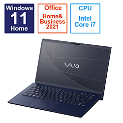 ノートパソコン VAIO F14 ネイビーブルー VJF14190111L ［14.0型 /Windows11 Home /intel Core i7 /メモリ：16GB /SSD：512GB /Office HomeandBusiness /日本語版キーボード /2023年6月モデル］