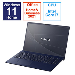 ノートパソコン VAIO F16 ネイビーブルー VJF16190111L ［16.0型 /Windows11 Home /intel Core i7 /メモリ：16GB /SSD：512GB /Office HomeandBusiness /日本語版キーボード /2023年6月モデル］