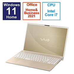 ノートパソコン VAIO F16 サテンゴールド VJF16190211N ［16.0型 /Windows11 Home /intel Core i7 /メモリ：16GB /SSD：512GB /Office HomeandBusiness /日本語版キーボード /2023年6月モデル］