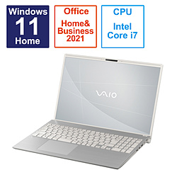 ノートパソコン VAIO F16 ウォームホワイト VJF16190311W ［16.0型 /Windows11 Home /intel Core i7 /メモリ：16GB /SSD：512GB /Office HomeandBusiness /日本語版キーボード /2023年6月モデル］