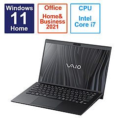 VAIO(バイオ) ノートパソコン VAIO SX14 ファインブラック VJS14690111B ［14.0型 /Windows11 Home /intel Core i7 /メモリ：16GB /SSD：1TB /Office HomeandBusiness /日本語版キーボード /2023年6月モデル］