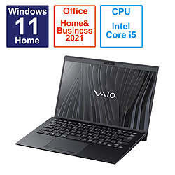 ノートパソコン VAIO SX14 ファインブラック VJS14690112B ［14.0型 /Windows11 Home /intel Core i5 /メモリ：16GB /SSD：512GB /Office HomeandBusiness /日本語版キーボード /2023年6月モデル］