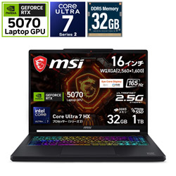 MSI(�G���G�X�A�C) Crosshair-16-Max-HX-E2WGXK-2699JP �Q�[�~���O�m�[�g�p�\�R�� Crosshair 16 Max HX E2W(RTX 5070) �R�A�u���b�N