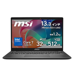 MSI(GGXAC) m[gp\R  v`iOC MODERN-13-F1MOG-5589JP m13.3^ /Windows11 Home /intel Core 7 /F32GB /SSDF512GB /{ŃL[{[h /2025N12fn