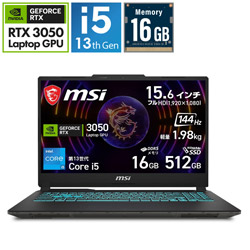 MSI(�G���G�X�A�C) CYBORG-15-A13UC-3250JP �Q�[�~���O�m�[�gPC MSI �u���b�N & �X�P���g�� �m15.6�^ /Windows11 Home /intel Core i5 /�������F16GB /SSD�F512GB /���{��ŃL�[�{�[�h /2026�N1�����f���n