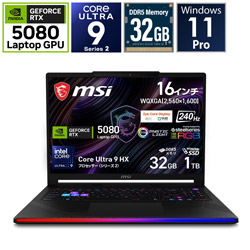 MSI(�G���G�X�A�C) Raider-16-Max-HX-B2WI-2660JP �Q�[�~���O�m�[�g�p�\�R�� �m16.0�^ /Windows11 Pro /intel Core Ultra 9 /�������F32GB /SSD�F1TB /Office�\�t�g�Ȃ� 