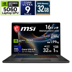 MSI(�G���G�X�A�C) Stealth-16-AI+B3WF-2679JP �Q�[�~���O�m�[�g�p�\�R�� Stealth 16 AI+ B3W(RTX 5060) �`���R�[���u���b�N