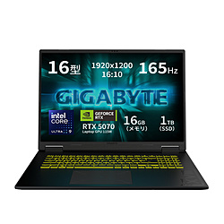 GIGABYTE(�M�K�o�C�g) GAMING A16 EWHS3JP894SP �Q�[�~���O�m�[�g�p�\�R�� �u���b�N�X�`�[�� �m�������F16GB /SSD�F1TB /intel Core Ultra 9 /Windows11 Pro /16.0�^ /Offi