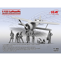1/48　ドイツ空軍　I-153　チャイカw/パイロット&グランドクルー