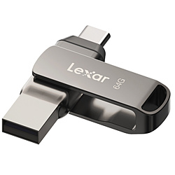 LEXAR USB������ JumpDrive D400(Mac/Windows) �V���o�[ LJDD400064G-BNQNJ �m64GB /USB TypeA�{USB TypeC /USB3.2 /��]���n