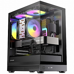 OKINOS PC�P�[�X [Micro ATX /Mini-ITX] Black Aqua UNO
