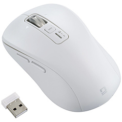 Nakabayashi マウス Mサイズ(Chrome/iPadOS/iOS/Mac/Windows11対応) ホワイト MUS-DKF242W ［BlueLED /無線(ワイヤレス) /5ボタン /Bluetooth・USB］