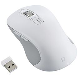 Nakabayashi マウス Lサイズ(Chrome/iPadOS/iOS/Mac/Windows11対応) ホワイト MUS-DKF243W ［BlueLED /無線(ワイヤレス) /5ボタン /Bluetooth・USB］