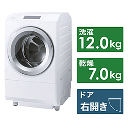 TOSHIBA(東芝) ドラム式洗濯乾燥機 ZABOON（ザブーン） グランホワイト TW-127XP3R(W) ［洗濯12.0kg /乾燥7.0kg /ヒートポンプ乾燥 /右開き］ 【買い替え10000pt】