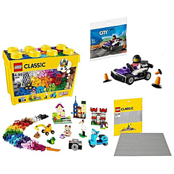 LEGO（レゴ） 黄色のアイデアボックス[スペシャル]＋基礎板（グレー）＋シティ特典セット
