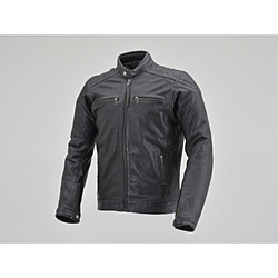 17841 バイク用 レザー ジャケット 春秋冬 カフェライダースジャケット DL-006 XLサイズ(メンズ) ブラック