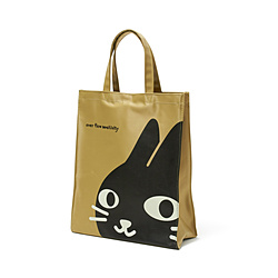 猫柄のトートバック　A4サイズ対応　ベージュ　【6822BE】
