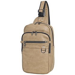 合皮 ボディバッグ  ベージュ ELA-12237-BE