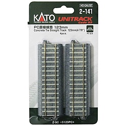 【HOゲージ】2-141 PC直線線路 123mm（4本入）