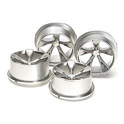 【ミニ四駆】 ローハイトタイヤ用5本スポークホイール（マットクロムメッキ）