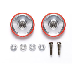 【ミニ四駆】ミニ四駆特別企画 17mmプラリング付アルミベアリングローラー（ディッシュ）（レッド）