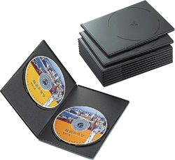 CCD-DVDS06BK（スリムDVDトールケース/2枚収納/10枚パック/ブラック）