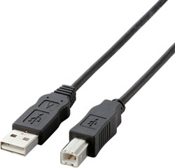 環境対応USB2.0ケーブル ABタイプ （0.5m・ブラック）　USB2-ECO05 [EU RoHS指令準拠]