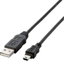 【在庫限り】 環境対応USB2.0ケーブル AminiBタイプ （1.0m・ブラック）　USB-ECOM510 [EU RoHS指令準拠]