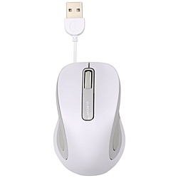 有線BlueLEDマウス［USB・Mac／Win／PS5対応］（3ボタン・ホワイト）　M-MK1UBSWH