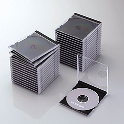 CD／DVD／Blu-ray対応収納ケース　（1枚収納×30セット・ブラック）　CCD-JSCN30BK