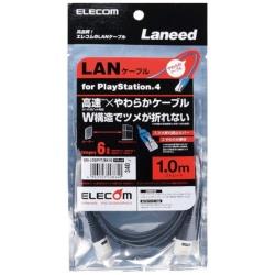 LANケーブル PS4対応 CAT6 やわらか 1m ブラック【PS4】