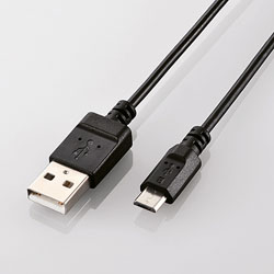【在庫限り】 0.3m［USB-A ⇔ USB microB］2.0ケーブル 充電・転送　U2C-JAMBBKシリーズ ブラック　U2C-JAMB03BK    ［0.3m］