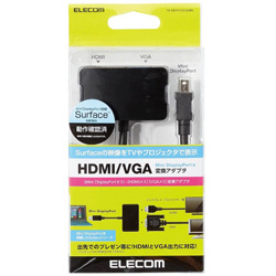 タブレット対応［Mini Display Port］　HDMI／VGA変換アダプタ　0.15m・ブラック （Mini Display Port オス → HDMI／VGA メス）　TB-MDPHDVGABK