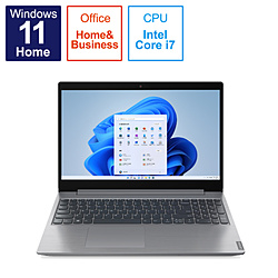 ノートパソコン IdeaPad L360i プラチナグレー 82HL00HPBC ［15.6型 /Windows11 Home /intel Core i7 /メモリ：16GB /SSD：512GB /Office HomeandBusiness /日本語版キーボード /2022年12月モデル］