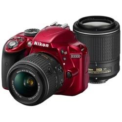D3300 ダブルズームキット2 18-55VR II/55-200VR II （レッド）
